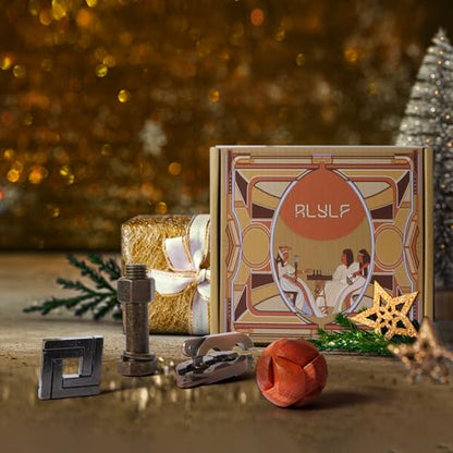 RLYLF 8 Pcs Brain Teaser Puzzles Favor Educational Toys Mind Puzzles Ancient Wooden and Metal 3D Unlock Interlock IQ Puzzles Box Game - style: Styly J