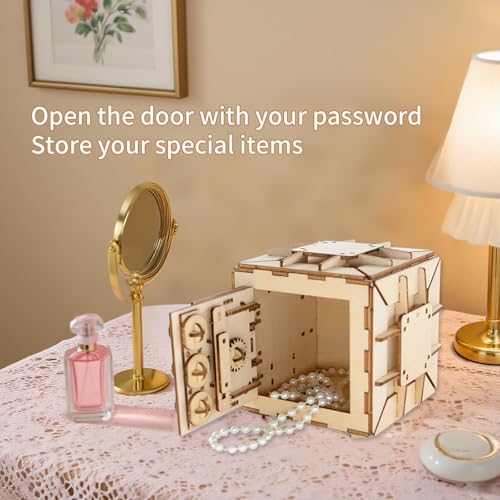 3D Wooden Puzzles for Adults, Safe Boxes, Brain Games Model Kit for Adults and Kids to Build, Mechanical Treasure Box Brain Teaser, Gifts for Adults and Teens (Safe Box) - color: Safe Box