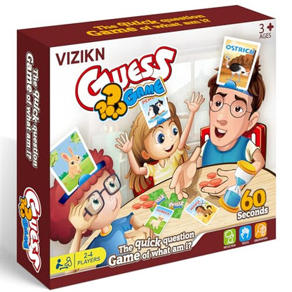 Headbands Game for Kids – Guessing Board Game to Boost Vocabulary, Critical Thinking, and Social Skills – Quick Question Family Game Night for 2–4 Players – Travel-Friendly Fun (Animal Theme) - style: Animal