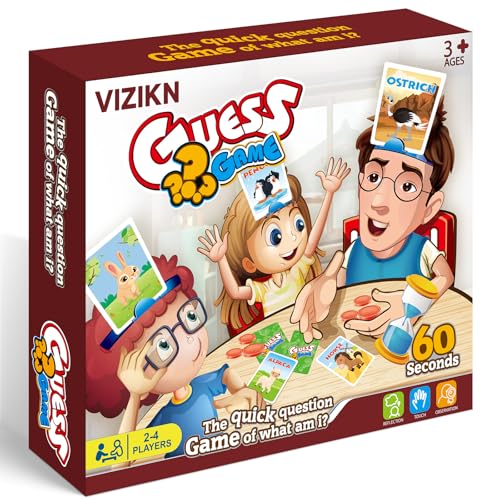 Headbands Game for Kids – Guessing Board Game to Boost Vocabulary, Critical Thinking, and Social Skills – Quick Question Family Game Night for 2–4 Players – Travel-Friendly Fun (Animal Theme) - style: Animal
