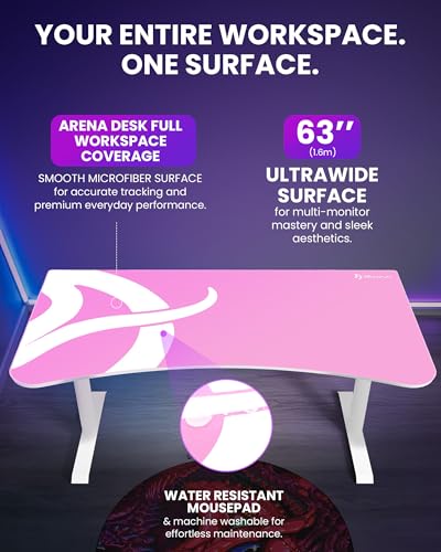 Arozzi Arena Gaming Desk Pad D003 | Full Desk Mouse Pad, Washable Desk Mat, Anti-Slip Rubber Base, Water-Resistant Surface - color: D003
