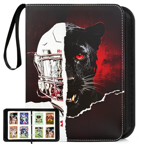 Football Card Binder with Sleeves 400 Pockets, Card Storage Organizer Display Case Compatible with Trading Card, Sport, Football, Baseball, TCG Cards - color: football-1, size: 400 pockets