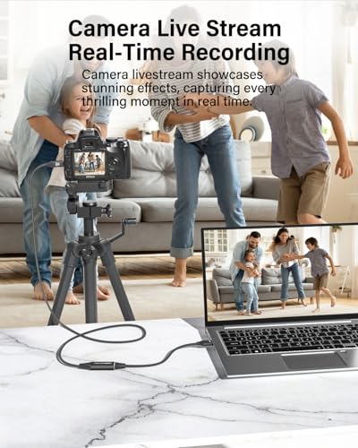 RUIZHI Video Capture Card, Micro HDMI to USB, 6FT 4K 1080P 60FPS Capture for Streaming, Teaching, Video conferencing or Live Broadcasting