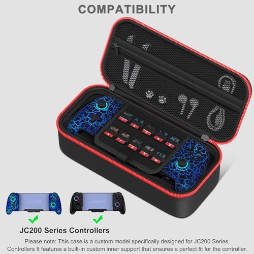 Customized Switch Travel Case for JC200 Switch Controller, Protective Hard Shell Case Large Capacity Holds Switch Controller, Switch Console, AC Adapter, Headset and 10 Game Cards for Cases & Storage
