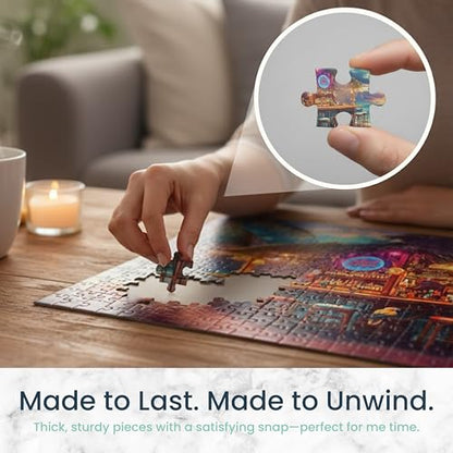 1000 Piece Jigsaw Puzzle for Adults - Beach Bar at Sunset - Challenging Puzzle Perfect for Game Nights - 1000 Piece Puzzle for Adults. 20x27 inches(Island Escape) - color: Island Escape