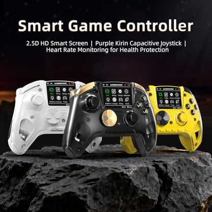Voacle RG G01 Interactive Screen Wireless Gaming Controller Compatible with PC/Steam/Linux/Android/Switch/IOS 2.4G Wireless Bluetooth Controller Gamepad Hall Effect Triggers(Black) - color: Black