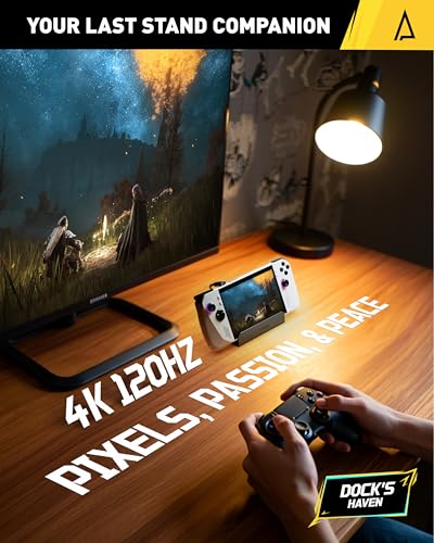 Maxonar 6 in 1 Docking Station with 65W Gan PD Charger (HDMI 2.1, 4K@120Hz) for ASUS ROG Ally X/Steam Deck OLED/Legion Go/MSI Claw with HDMI 2.1, 3*USB-A 3.0, 1000Mbps Ethernet, 100W USB-C - style: With 65W Gan PD Charger