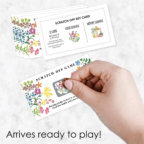 Big Dot of Happiness Wildflowers Baby - Boho Floral Baby Shower Game Scratch Off Cards - 22 Count - style: Wildflower