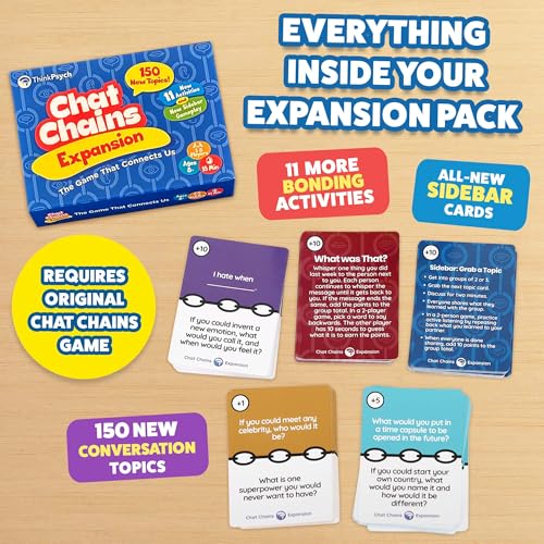 ThinkPsych Chat Chains Expansion Pack | Social Skills Games | Therapy Games for Teens and Kids | Ages 8-99 | Therapy Conversation Cards | 15 Mins Playtime - style: Chat Chains Expansion