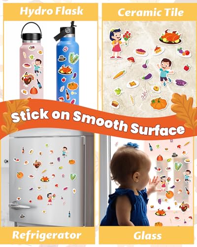 Walenced Reusable Sticker Book for Toddlers, Travel Stickers for Kids, Toddler Craft Activities Toys, Birthday Gifts for Boys & Girls - style: Thanksgiving