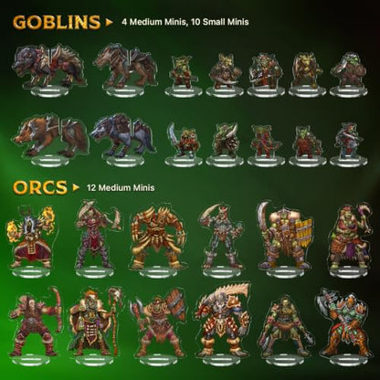 Skinny Minis Monster Villains Collection, 100 Monster Flat Minis, 5e & Pathfinder Minis for TTRPG, 2D Monster Miniatures for Tabletop RPG
