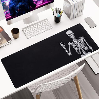 ALOANES Waterproof Gaming Mousepad Large Mouse Mat Non-Slip Rubber Base | Desk pad Keyboard Desk Mat for Computer, Office Home, Right Skeleton Mat XL(31.50"x11.81"x0.12") - color: Right Skeleton, size: 31.5L x 11.8W inches