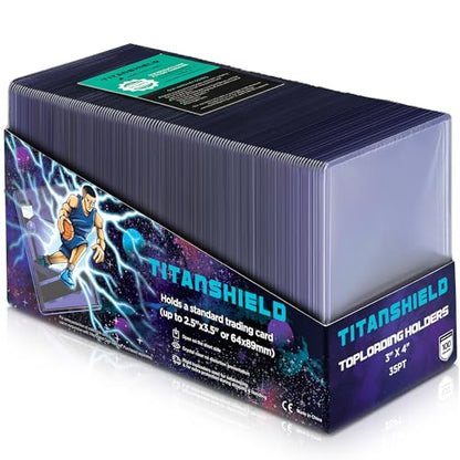 TitanShield 3"x4" Platinum Quality Seamless Toploaders Top Loader Sleeves for Collectible Trading Cards Compatible with Pokemon MTG Kpop Photocards (100 ct.) - style: 100 ct.