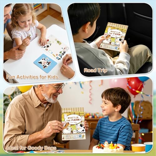 Farm Animal Stickers for Kids and Toddlers, Make-a-Face Sticker Book, 10 Unique Mix‑and‑Match Designs and 1 Scene Card, Goodie Bag Stuffers, Birthday Party Favors, DIY Crafts Supplies - style: Farm
