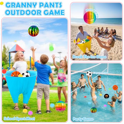 EULRGAUS Granny Pants Yard Game, Tossing Game Set with 20 Bouncy Balls & 10 Water Balls for Kids Adults, Family Outdoor Party Game for Carnival, Field Day, Reunion, Birthday Backyard & Lawn
