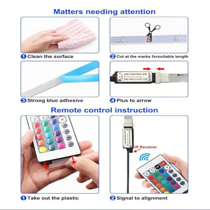 USB LED Strip Lights,16.4ft 5V USB Powered RGB LED Tape Light,Remote Control, Flexible TV Backlight for PC Monitor Desk Bedroom Decor - size: 16.4ft