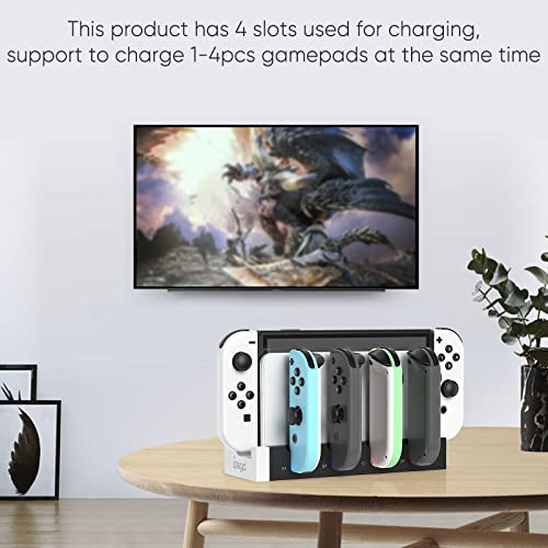 Charging Dock Compatible with Nintendo Switch & Switch OLED Model Joycons, Switch Controller Charger Dock Station for Joycon Charges up to 6pcs, Charging Stand Station for Nintendo Switch/OLED Model - color: Pure white