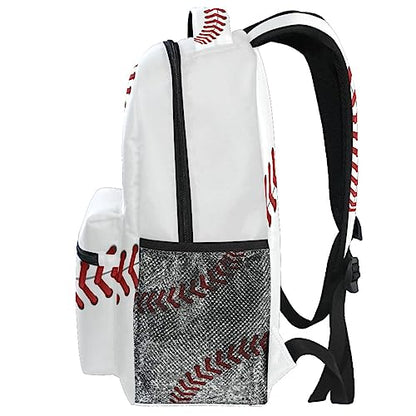 Baseball Backpack Softball White Personalized Your Name Text Bookbag School Travel College Shoulder Bag for Boys - color: Multi Pattern 12