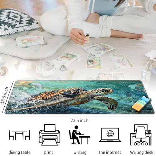 Sea Turtles for MTG & TCG Playmat Mouse Pad,BFDHGQZC 24" x 14" Game Mat for MTG/RPG/CCG Trading Card Game Playmats Table Mat Perfect for Card Games Video Games Computer Office - color: Sea Turtles