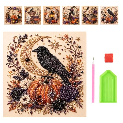 AIIONP Halloween Ghost Pearl Art DIY Kit, 2026 Upgraded Seasonal Bead Wall Display Craft Set, Portable Fall Home Decor Handcraft Kit for Starters (#F) - color: #F