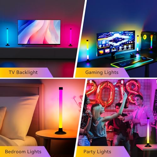 Ledagic IC+RGBW USB Powered Led Light Bar with App & Remote Control, 2 Pack | IC+Rgb & W Smart RGB Light Bar, USB Powered TV Light Bar, Led Lights for TV PC Room Monitor Backlight Gaming Accessories