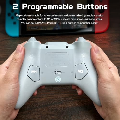 Joso Game Controller with Phone Mount, Play on iPhone/iPad/Android/PS4/PC/Switch with Hall Effect Joysticks/Hall Triggers, Supports Wired Controller with 1000Hz Polling Rate/Cloud Gaming/Streaming - color: White