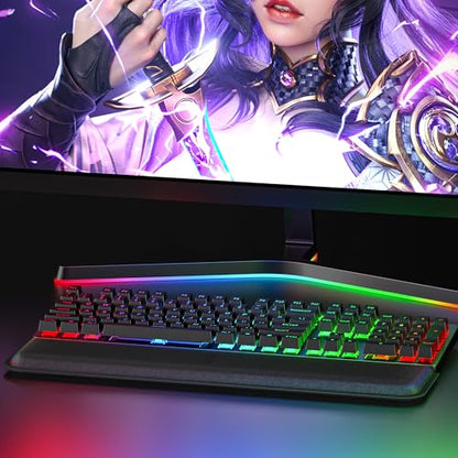 Computer Keyboard Wrist Rest Pad, Ergonomic Soft Memory Foam Wrist Support w/Anti-Slip Rubber Base, Black (Ice silk cloth, 15.35 in*3.54 in*1.1 in) - size: 15.35 in*3.54 in*1.1 in, style: Ice silk cloth