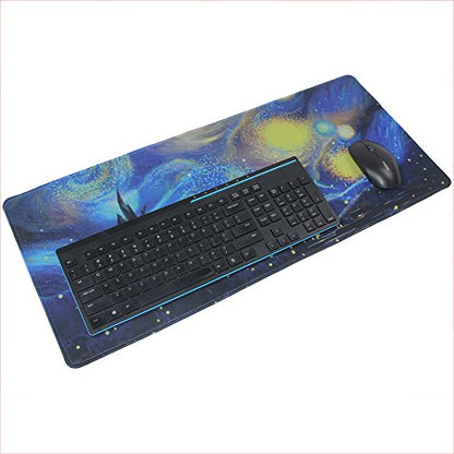 LIEBIRD® Extended XXXL Gaming Mouse Pad - Dimension - Portable with Extended XXL Size - Non-Slip Rubber Base - Special Treated Textured Weave with Precision Control (Starry Night) - color: Starry Night