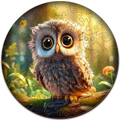 Wooden Puzzles for Kids Ages 6-8 - 50 Pieces Cute Owl Puzzle - Unique Animal Shaped Puzzles Ages 5-8 - Birthday Gift for Kids(11.4x11.4in)‌ - color: Cute Owl