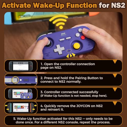IINE Retro Pocket Game Controller with Hall Effect Joysticks, Switch 1 & 2 Compatible, Wireless Gamepad for Steam Deck, PC, Android, iOS, Customizable D-Pad, Vibration & Motion Control (Grey) - color: Grey