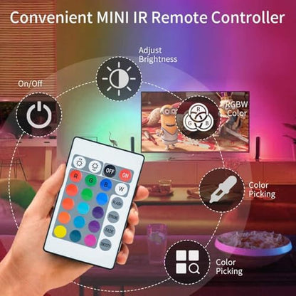 DC 5V 24 Key IR Remote Controller with 1m USB Inline IR Controller for 5050 2835 RGB LED Light Strip