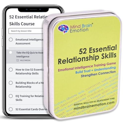 52 Essential Emotional Intelligence Training - Relationship Skills Card Game for Empathy, Trust Building Activities, Conversation Starters, Team Icebreaker Tools - By Harvard Researcher - style: Emotional Intelligence