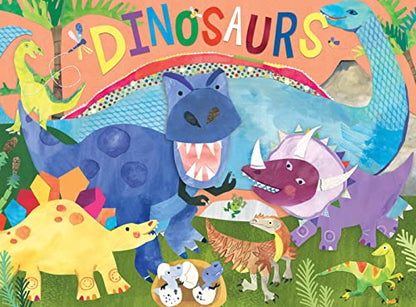 MasterPieces 24 Piece Jigsaw Puzzle for Kids - Dinosaurs Right Fit - 19"x14" - style: Hello World Dinosaurs
