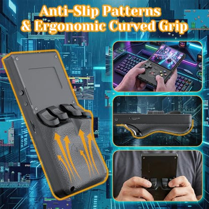 Upgrade S600 Retro Gaming Console, Anti-Slip Texture‌ Retro Handheld Game Console, 4.0 Inch 720x720 IPS Screen and 22,000+ Classic Games Retro Game Console for Gaming/Playdate/Party/Gift, Black 64G - style: Black 64G