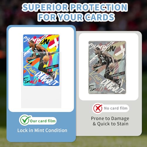 100 Counts Card Sleeves for Trading Cards, Soft Penny Card Sleeves Clear Plastic Card Protectors Fit for Sports Cards, MTG Game Card Standard Cards,Baseball Card