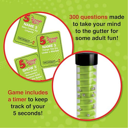 5 Second Rule Uncensored Card Games for Adults - Adult Card Games for Game Night, Travel, Funny Adult Card Game & Icebreaker, Game Nights, Think Fast and Shout Out Answers, Ages 17+ - style: Uncensored