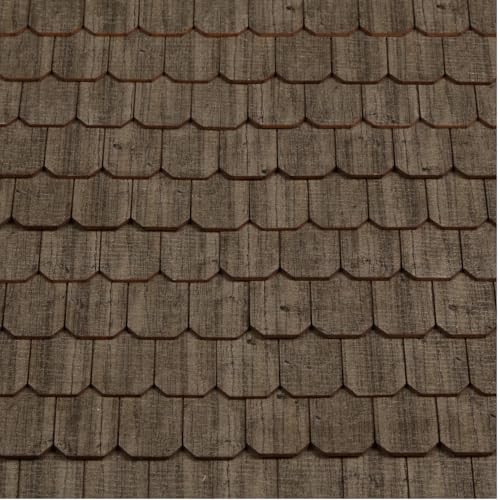 Miniature Roof Shingle Strips for 1:12 Scale Dollhouse Roofing | Set of 25 Strips, REDUCIO! - color: Dark Olive Weathered
