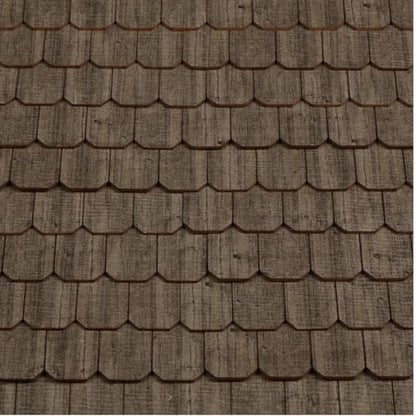 Miniature Roof Shingle Strips for 1:12 Scale Dollhouse Roofing | Set of 25 Strips, REDUCIO! - color: Dark Olive Weathered