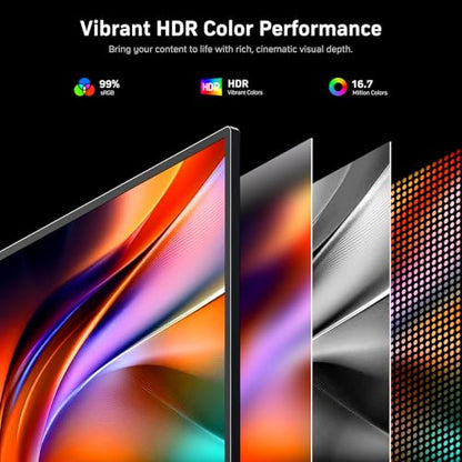 MNN 23.8" 100Hz FHD IPS USB-C HDMI Portable Gaming Monitor | 23.8" FHD IPS 100Hz, metal kickstand+speakers, USB-C/HDMI, PC/Phone/PS5/Xbox/Switch, home office & gaming. - size: 23.8’‘