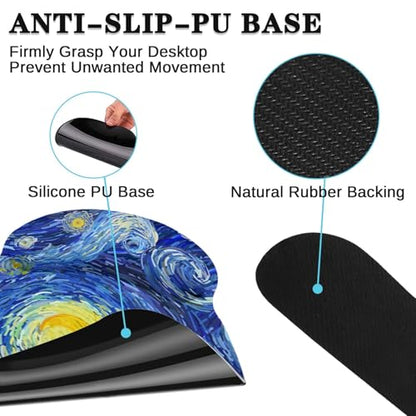 Ergonomic Mouse Pad Set with Wrist Rest, Abstract Night Sky | Starry Galaxy Non-Slip Rubber Base Wrist Cushion Support and Coasters Mousepad with Wrist Support for Computer Keyboard - color: Abstract the night sky