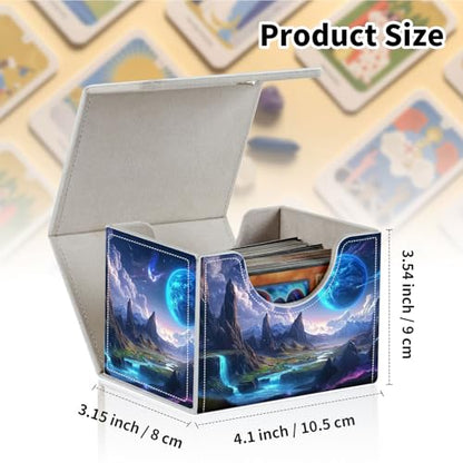 Stylish MTG Deck Box for 110+ Cards, Magnetic Commander Deck Case with Bonus Game Card Pouch, Durable Storage for TCG and Sleeved Magic Cards, Blue Planet - color: Blue Planet