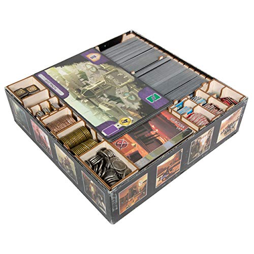 The Broken Token Game Organizer Compatible with 7 Wonders (1st Edition) and Expansions - Wooden Game Organizing Box with Multiple Trays and Dividers