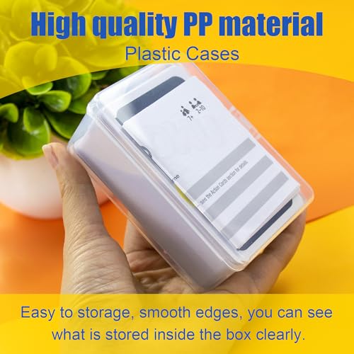 JINUPHION 4 Pcs Playing Card Case, Works for 112 Standard UN* Cards And Other Same Or Smaller Size Very Well, Plastic Clear Card Deck Box Storage,4 1/2" ×3 1/4" ×1 1/8" (NO Cards) - size: 4 pcs UN*