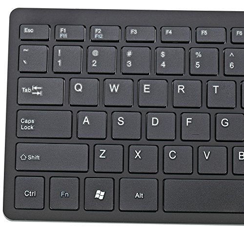 iKKEGOL USB Mini Slim Wired 78 Key Small Super Thin Compact Keyboard for Desktop Laptop PC Win 7 Mac (Black) - color: Black