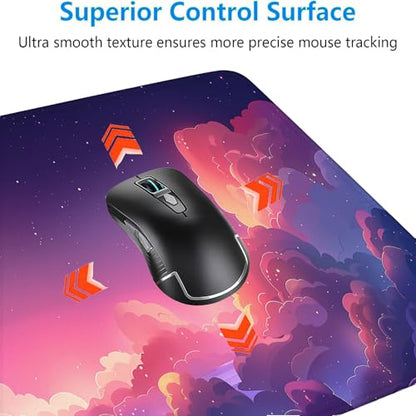 Kawaii Clouds Desk Pad Mouse Pad Anime Cute Pink Purple Large Gaming Mouse Mat with Stitched Edges,Non-Slip Waterproof Rubber Base Mous Mat 31.5"x11.8" Office Computer Keyboard Laptop Home - color: Kawaii Clouds_015, size: 11.8" x 31.5"