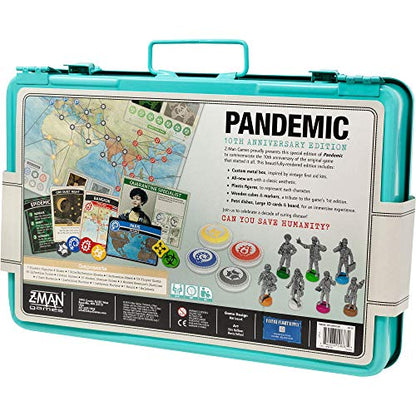 Pandemic Board Game 10th Anniversary Edition - Vintage Style Limited Edition with Custom Metal Box! Cooperative Game for Kids & Adults, Ages 13+, 2-5 Players, 30 Minute Playtime, Made by Z-Man Games