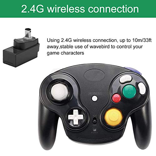 TOOPONE Wireless Gamecube Controllers, Classic Wavebird Wireless Wii Controller Remote Gamepad Joystick for Nintendo Gamecube & Wii (Black and White)