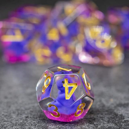 Sage's Portal Animal Familiars Resin DND Dice Set Polyhedral Dice Set for Dungeons and Dragons RPG Pathfinder Tabletop TTRPG (Baby Purple Dragon) - color: Baby Purple Dragon