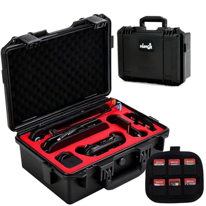 HLHGR Hard Carrying Case for Nintendo Switch 2,Heavy Duty Protective case IP67 Waterproof Soft Lining Hard Travel All IN One Case for Nintendo Switch 2 Console Pro Controller & Accessories (black) - color: black