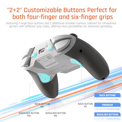 BIGBIG WON BLITZ2 Wireless Controller, 16 Fully Mechanical Micro Switch, 2000Hz Report Rate, TMR Electromagnetic Joysticks, PC Controller for PC/Switch/iOS/Android - size: BLITZ2-TMR Joysticks